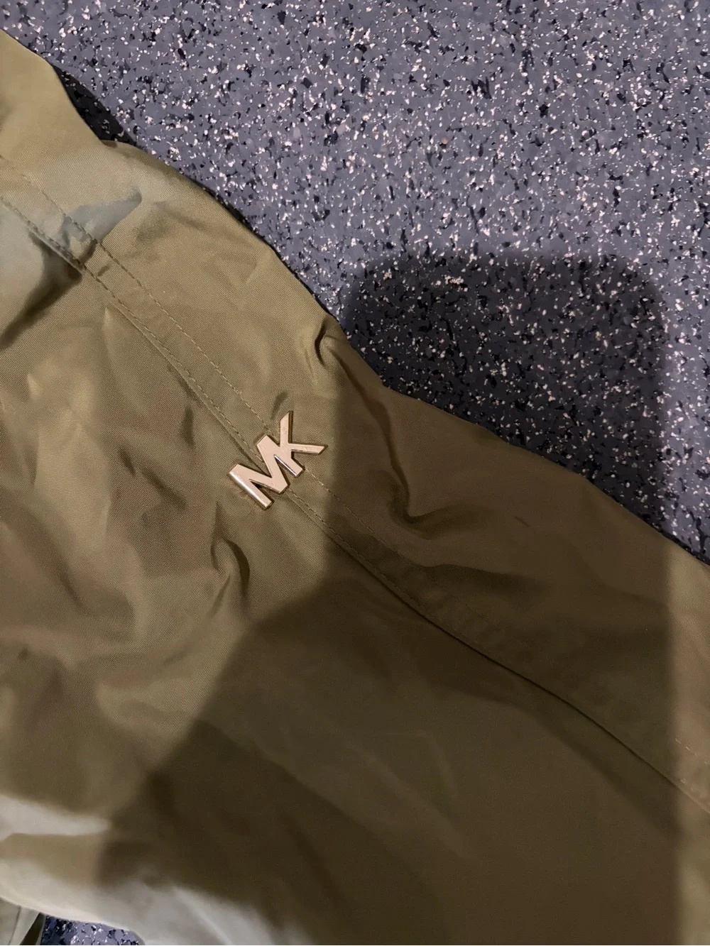Michael Kors Olive Green Hooded Utility rain Jacket